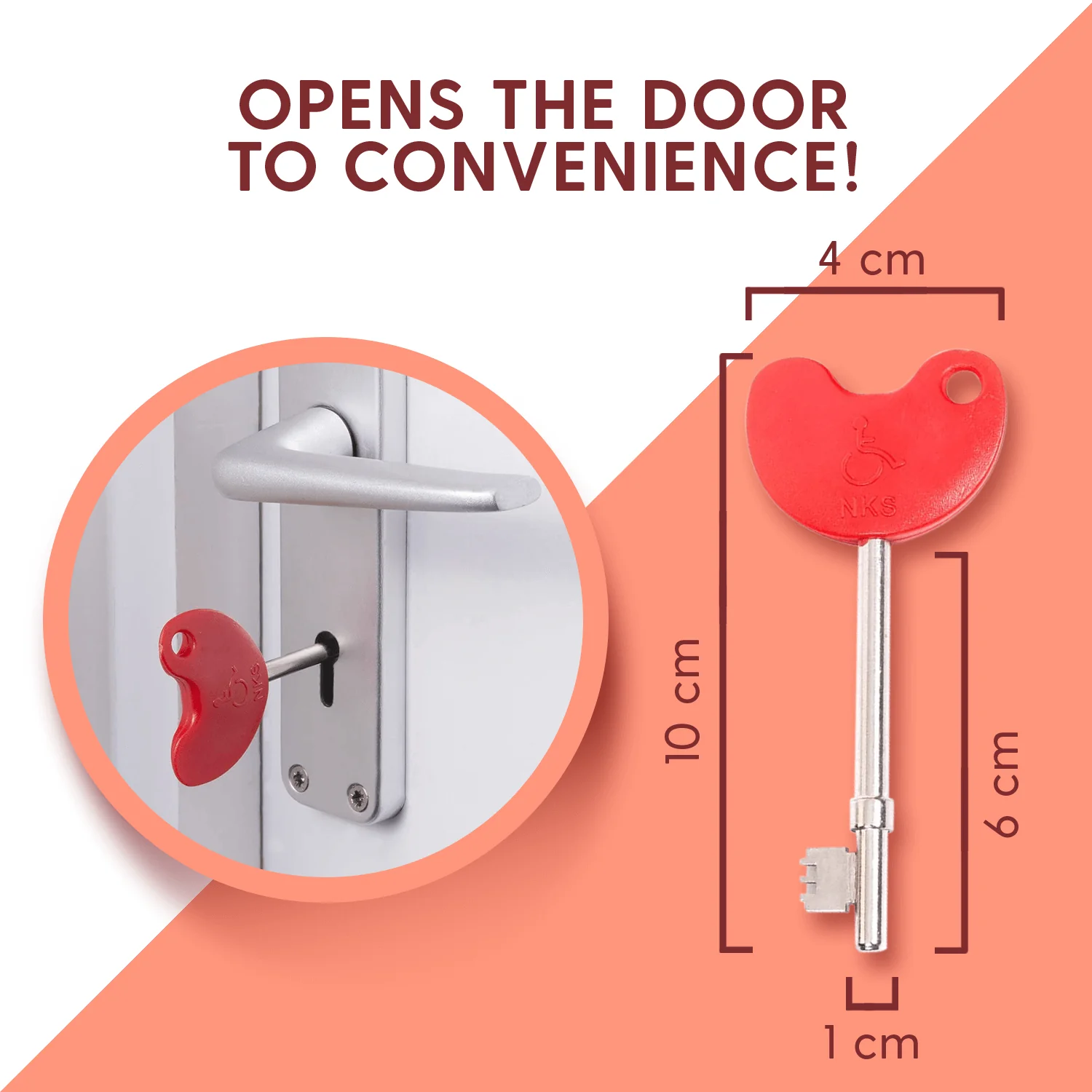 3x LOKKO Radar Disabled Toilet Key for Radar Doors | Comfortable Grips - Image 4